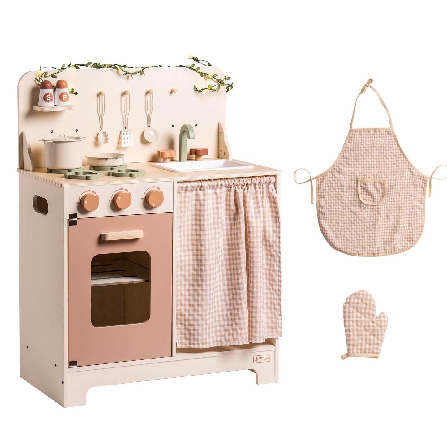 Kitchen Set Rustic Wooden For Toddlers