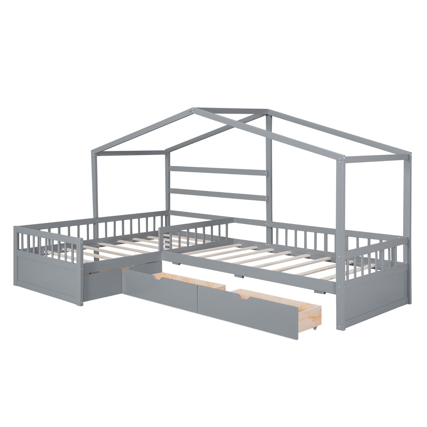 Twin Size Bed With Three Storage Drawers