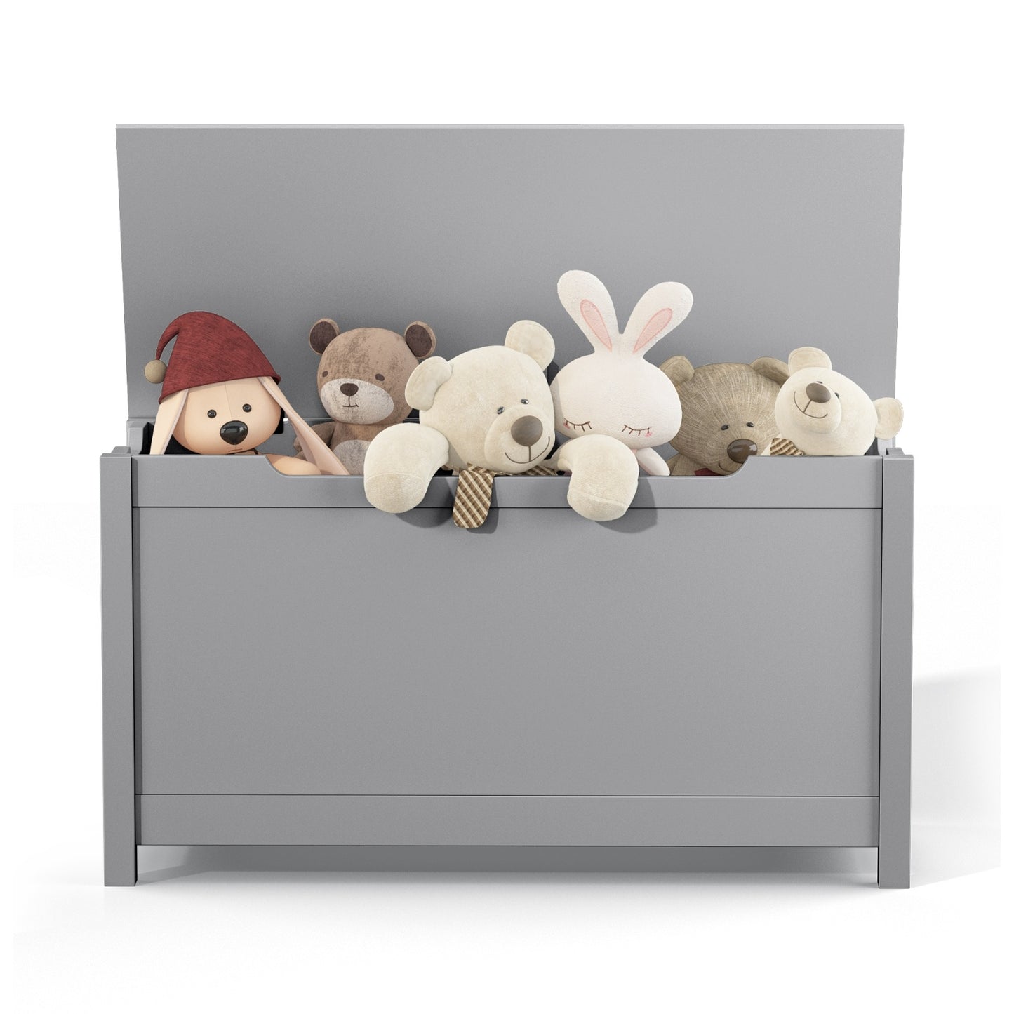 Toy Storage With Safety Hinged Lid