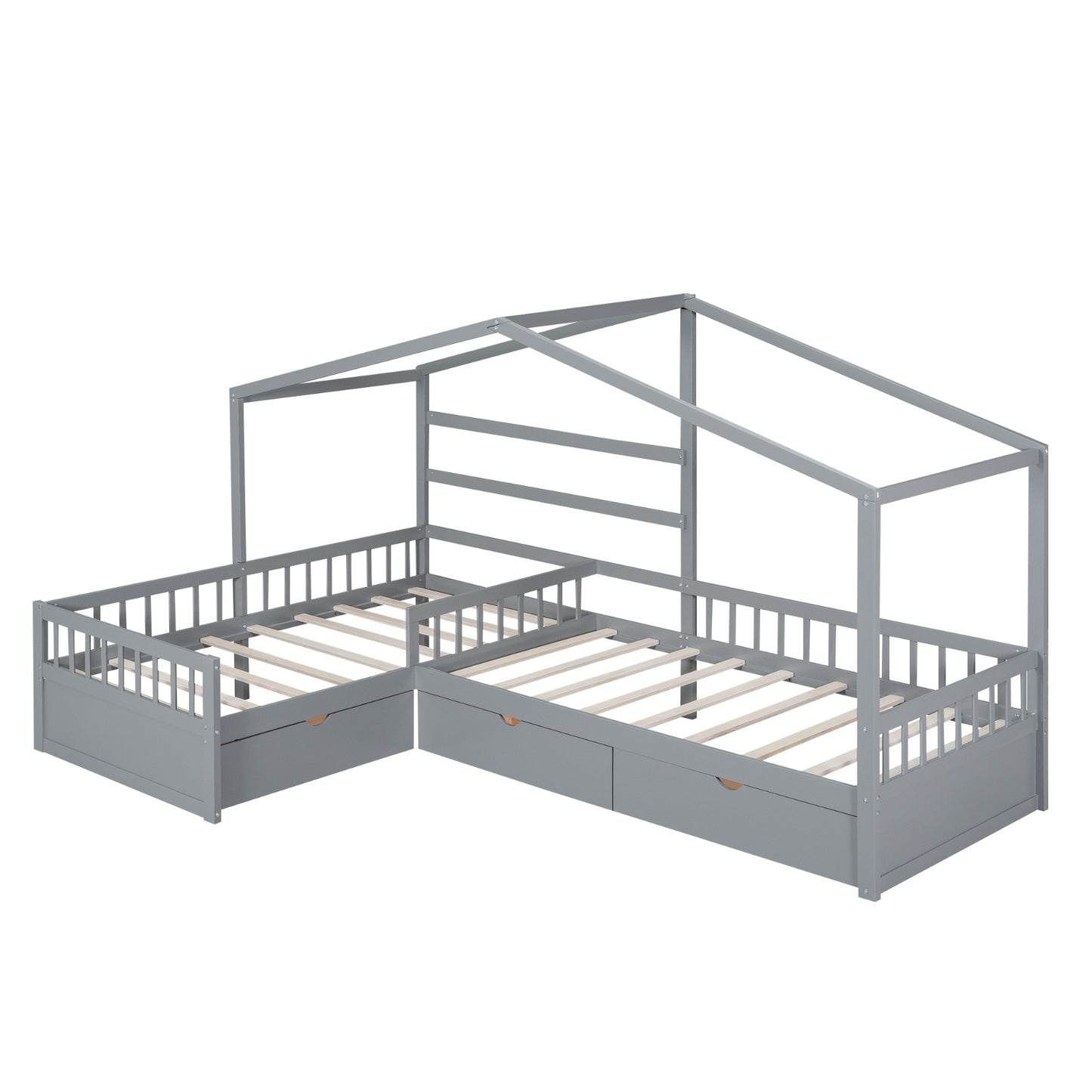 Twin Size Bed With Three Storage Drawers
