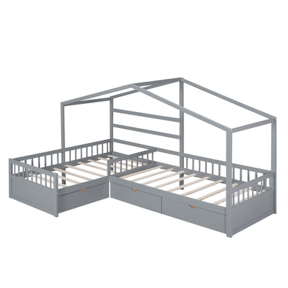 Twin Size Bed With Three Storage Drawers