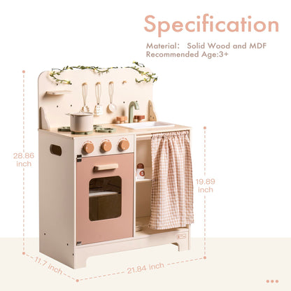 Kitchen Set Rustic Wooden For Toddlers