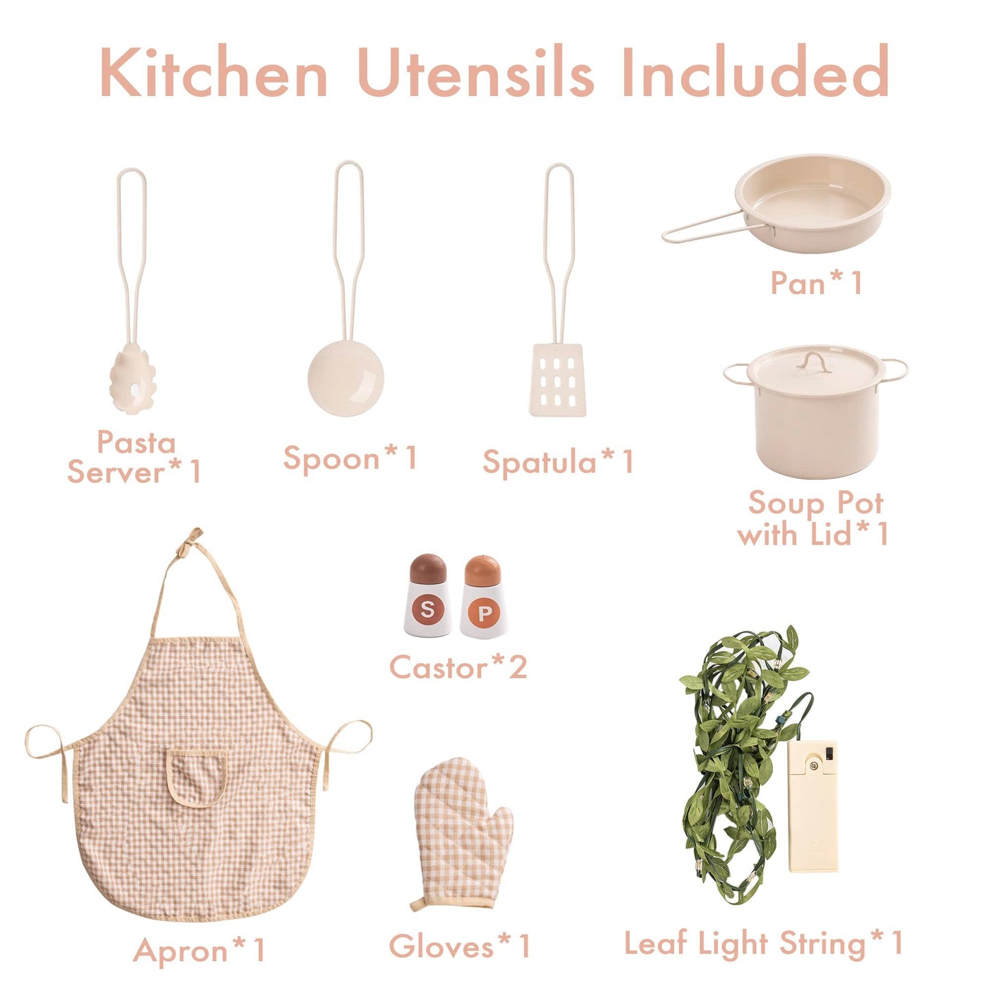 Kitchen Set Rustic Wooden For Toddlers