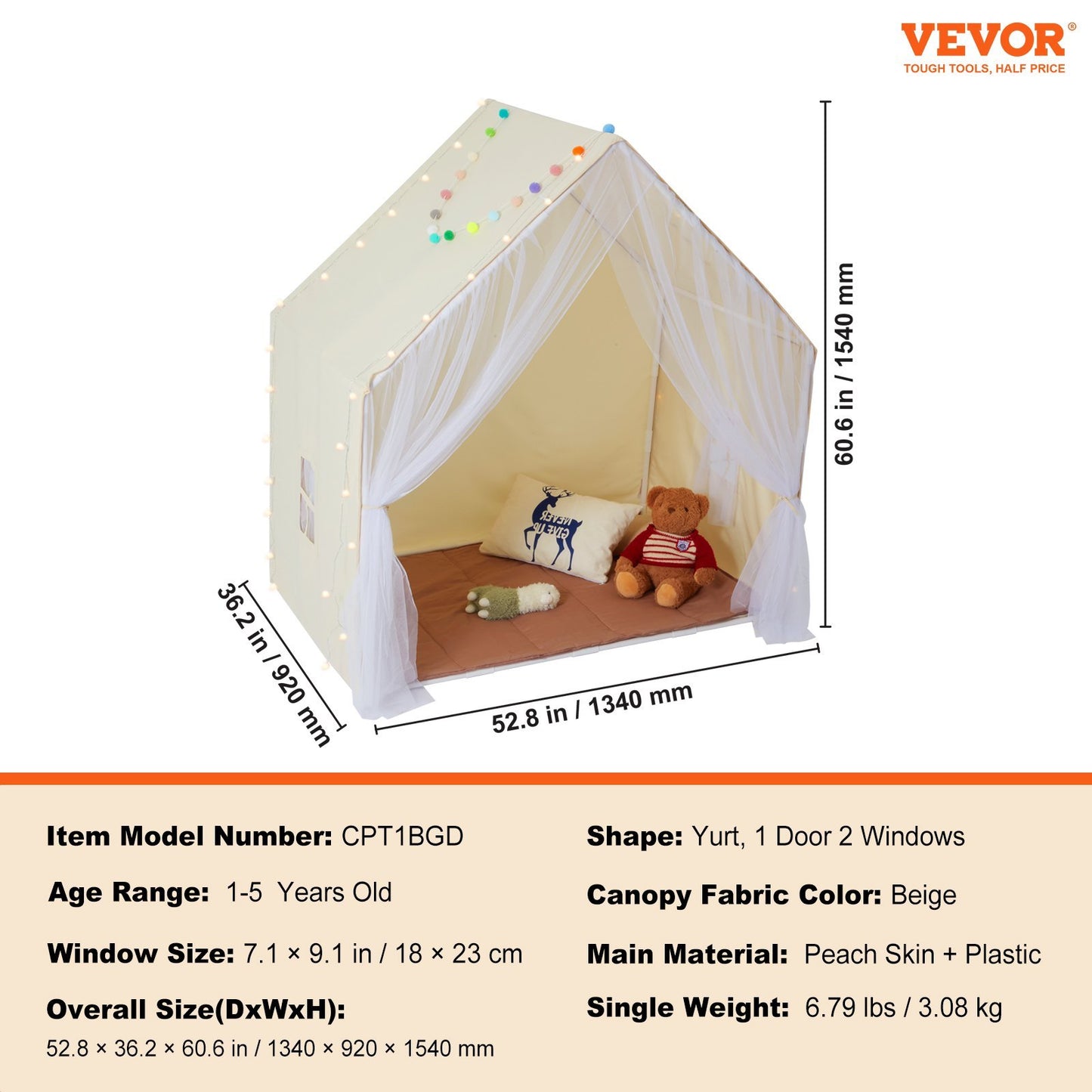 Kids Beige Tent For Kids